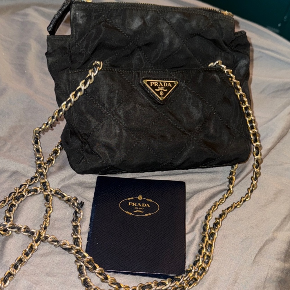Prada Vintage Quilted Black Shoulder Bag
